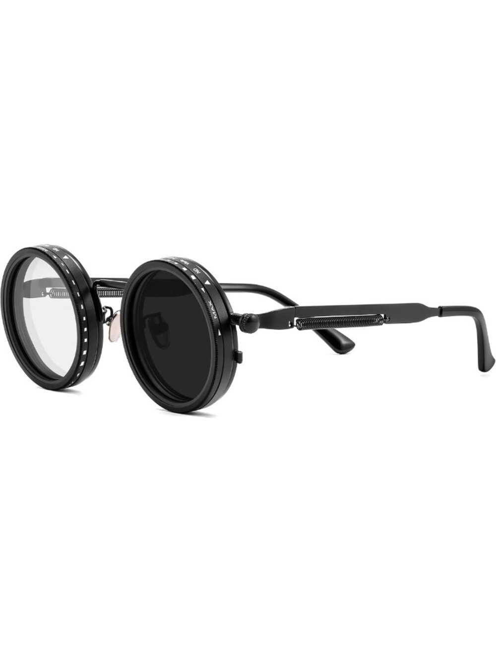 Adjustable Polarized Tint Sunglasses for Men - Steampunk Round Metal Frame